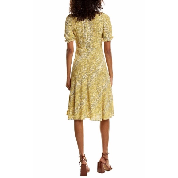 Diane Von Furstenburg Idris Yellow leopard-print crepe midi dress - Picture 3 of 9